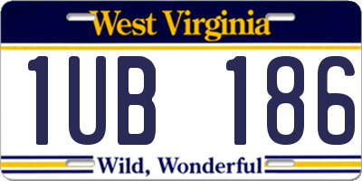 WV license plate 1UB186