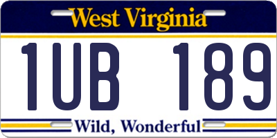 WV license plate 1UB189