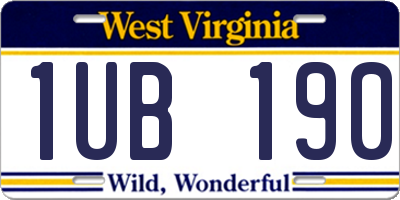 WV license plate 1UB190