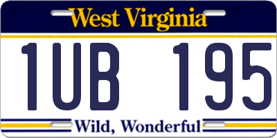 WV license plate 1UB195