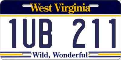 WV license plate 1UB211