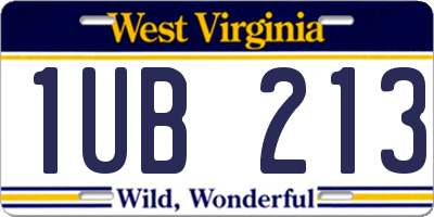 WV license plate 1UB213