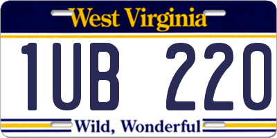 WV license plate 1UB220