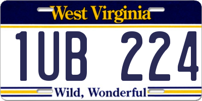 WV license plate 1UB224