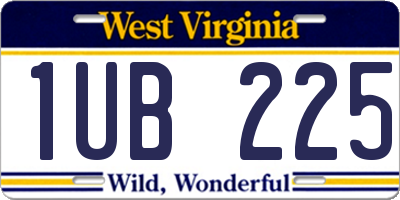 WV license plate 1UB225