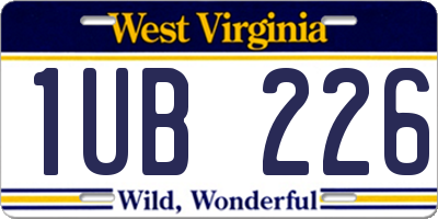 WV license plate 1UB226