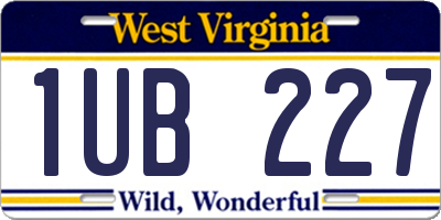 WV license plate 1UB227