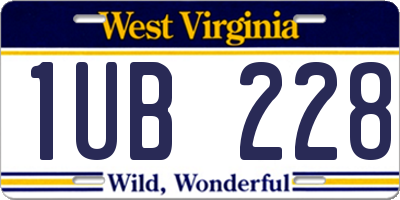 WV license plate 1UB228