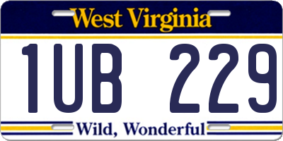 WV license plate 1UB229