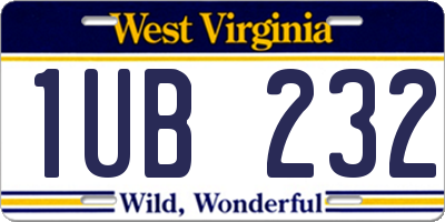 WV license plate 1UB232