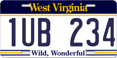 WV license plate 1UB234