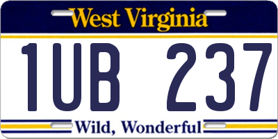 WV license plate 1UB237