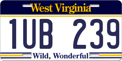 WV license plate 1UB239