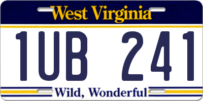 WV license plate 1UB241