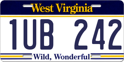 WV license plate 1UB242