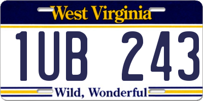 WV license plate 1UB243
