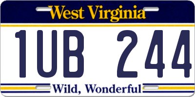 WV license plate 1UB244