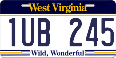 WV license plate 1UB245