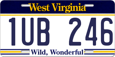 WV license plate 1UB246