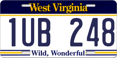 WV license plate 1UB248