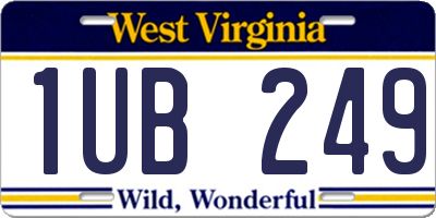 WV license plate 1UB249