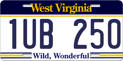 WV license plate 1UB250