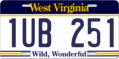 WV license plate 1UB251