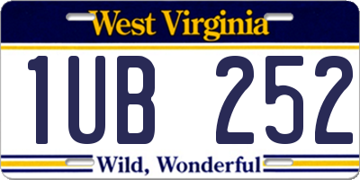 WV license plate 1UB252
