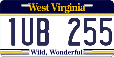 WV license plate 1UB255