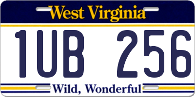 WV license plate 1UB256