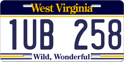 WV license plate 1UB258