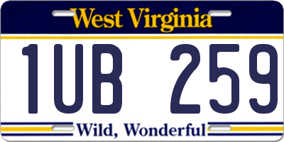 WV license plate 1UB259