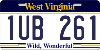 WV license plate 1UB261