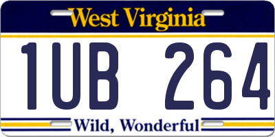 WV license plate 1UB264