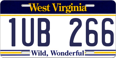 WV license plate 1UB266