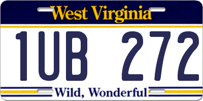 WV license plate 1UB272