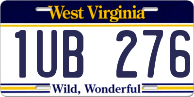 WV license plate 1UB276