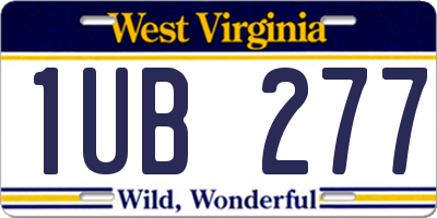 WV license plate 1UB277