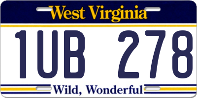 WV license plate 1UB278