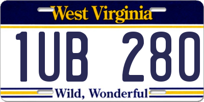 WV license plate 1UB280