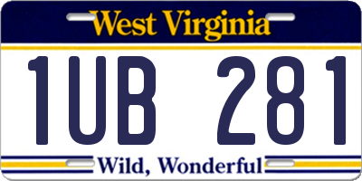 WV license plate 1UB281
