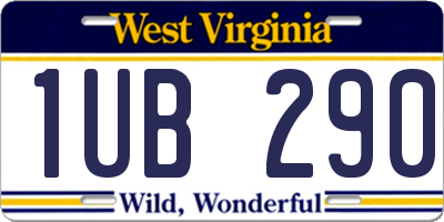 WV license plate 1UB290
