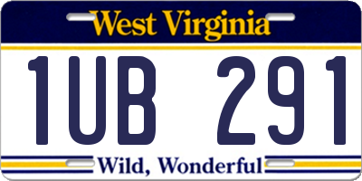 WV license plate 1UB291