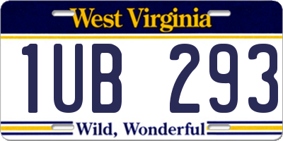 WV license plate 1UB293
