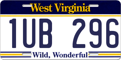 WV license plate 1UB296