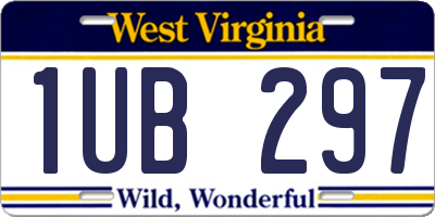 WV license plate 1UB297