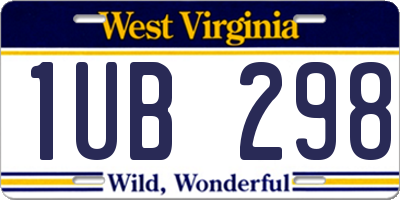 WV license plate 1UB298