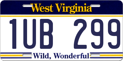 WV license plate 1UB299