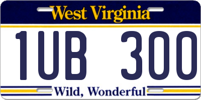 WV license plate 1UB300