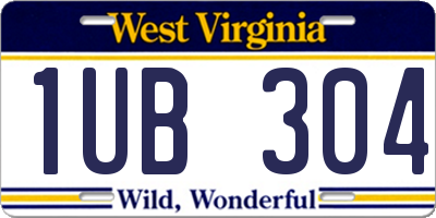 WV license plate 1UB304